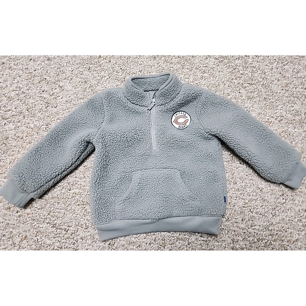 Chicago Bears 3T Gerber Sherpa Sweater Gray 1/4 Zip Unisex‎